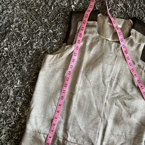 J Brand Metallic silk & leather sleeveless kimono - Picture 10 of 11